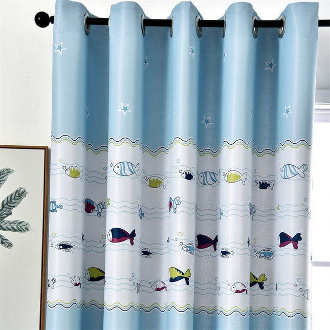 Różowa zasłona dziecięca w rybki