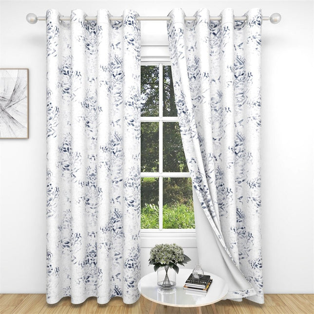 Dekoracyjna zasłona w niebieski wzór