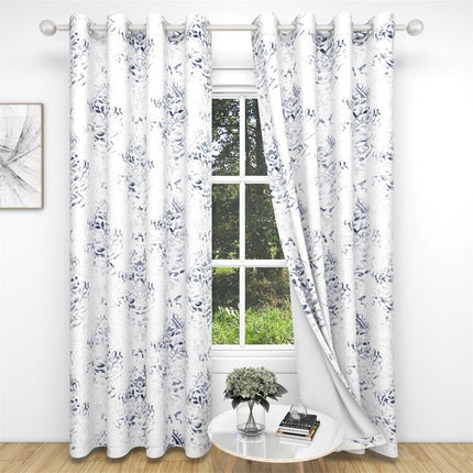 Dekoracyjna zasłona w niebieski wzór