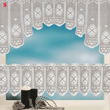 Koronkowa zazdrostka kuchenna w łuk