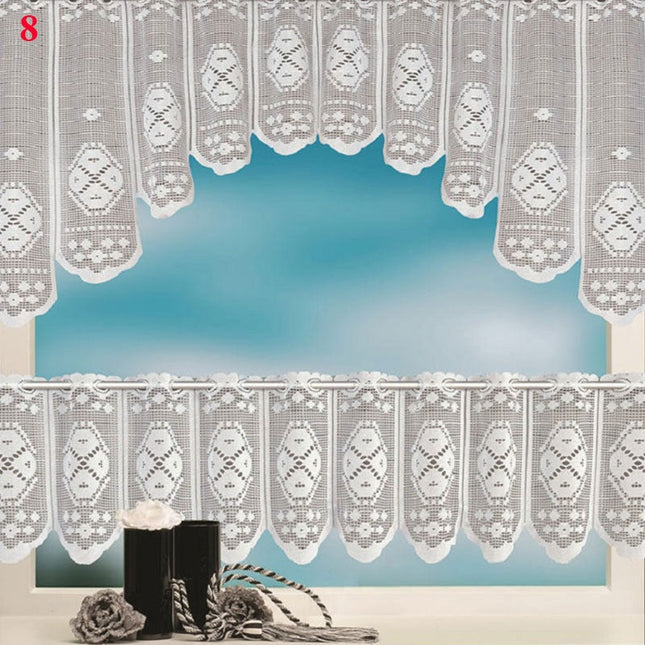 Koronkowa zazdrostka kuchenna w łuk