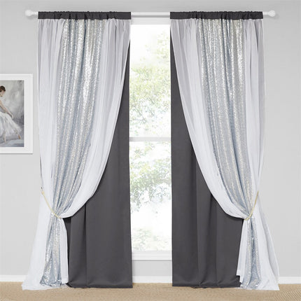 Zasłona zaciemniająca z panelem cekinowym glamour