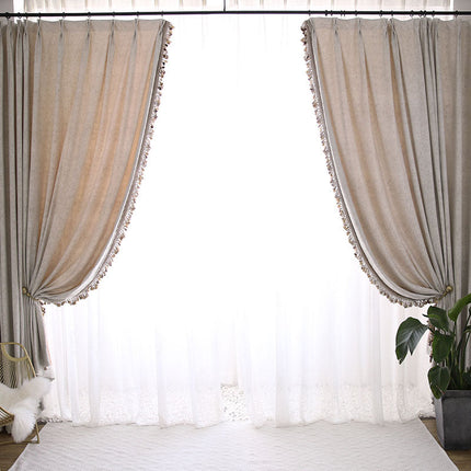 Zasłona w stylu boho z frędzlami