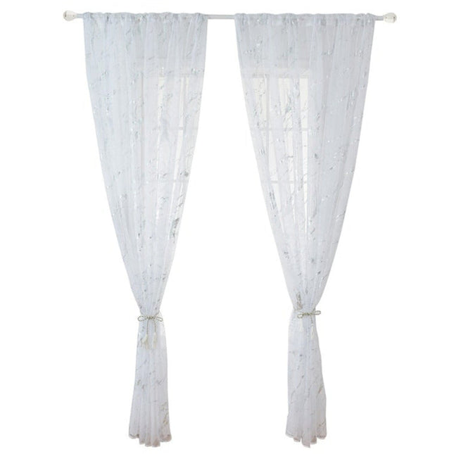 Delikatna firana ze złotym wzorem marmuru