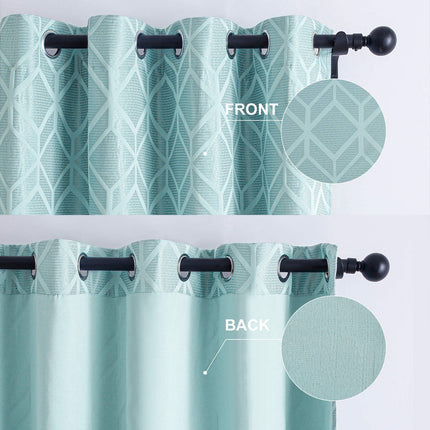 Niebieska zasłona zaciemniająca geometryczny wzór