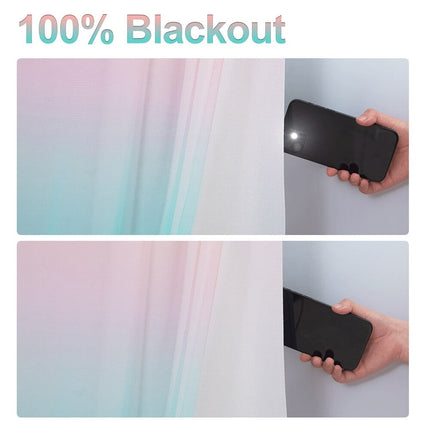 Zaciemniająca zasłona ombre z woalem