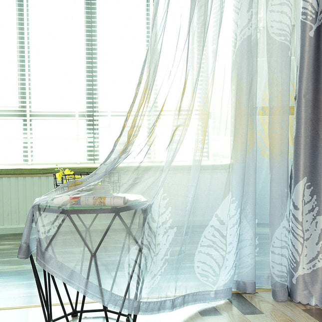 Nowoczesna firana woalowa w liście