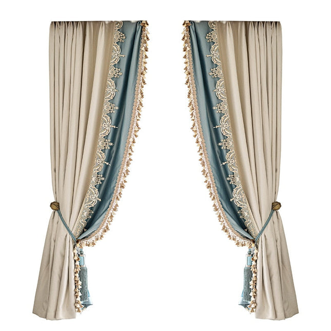 Elegancka zasłona zaciemniająca z frędzlami