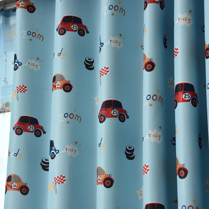 Dziecięca zasłona zaciemniająca w niebieskie autka