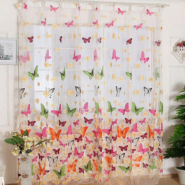 Delikatna firana w kolorowe motylki