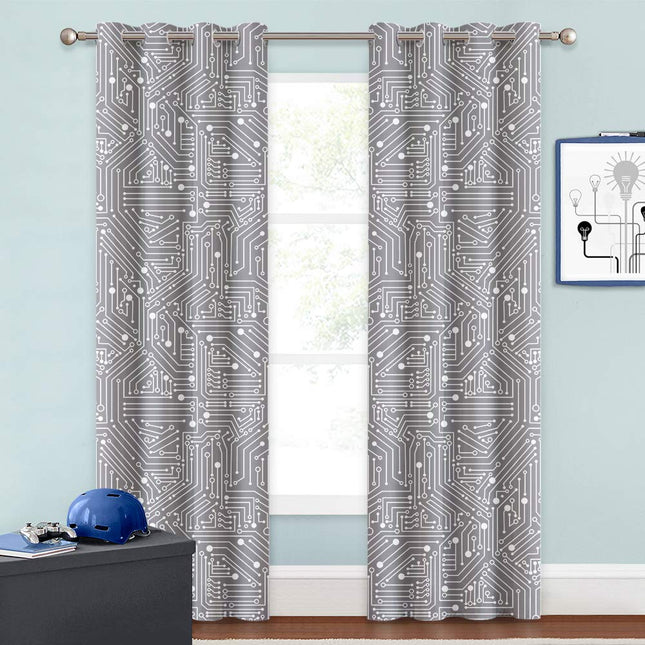 Zasłona dla gracza we wzór elektroniki