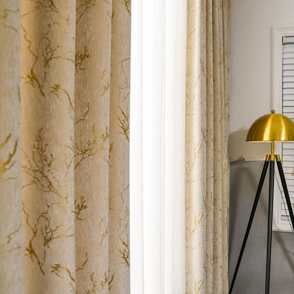 Zasłona kryjąca ze złotym marmurkowym wzorem