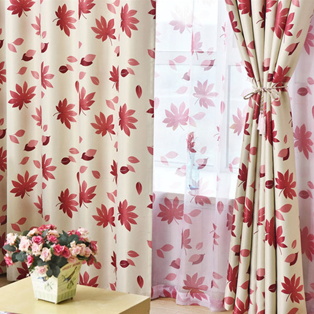 Zasłona zaciemniająca w czerwone liście