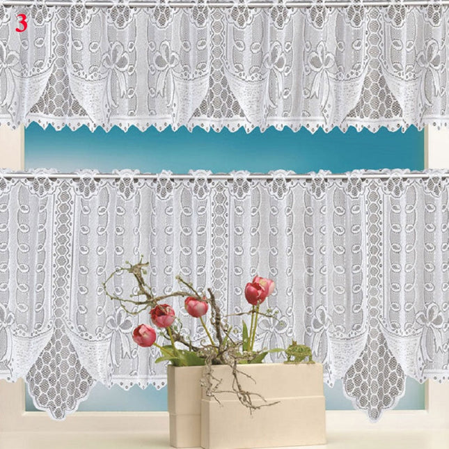 Koronkowa zazdrostka kuchenna w łuk