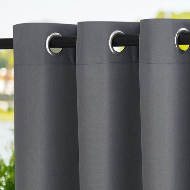 Pomarańczowa zasłona ogrodowa na altanę z przelotkami.