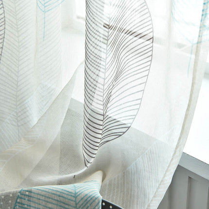 Zwiewna firana we wzór liści