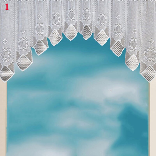 Koronkowa zazdrostka kuchenna w łuk