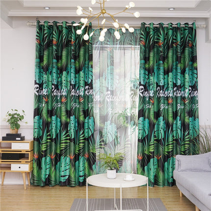 Zasłona w liście palmy i monstery