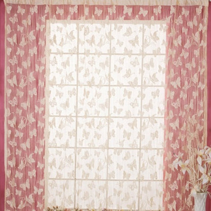 Prześwitująca firana w kolorowe motyle