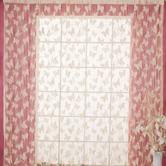 Prześwitująca firana w kolorowe motyle