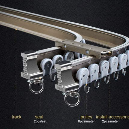 Sufitowa szyna zasłonowa gięta łukowa