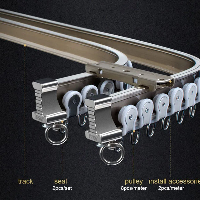 Sufitowa szyna zasłonowa gięta łukowa