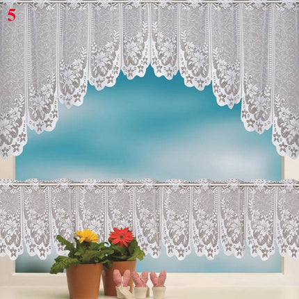 Koronkowa zazdrostka kuchenna w łuk