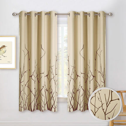 Nowoczesna zasłona w gałązki do sypialni