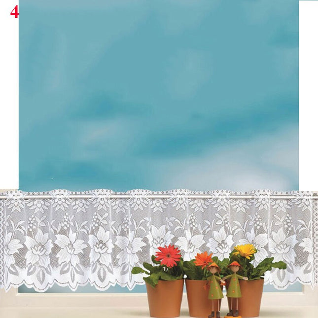 Koronkowa zazdrostka kuchenna w łuk