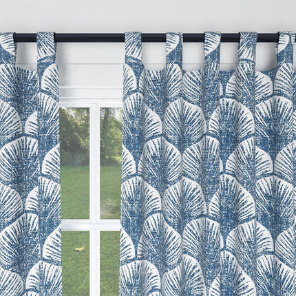 Zasłona w niebieski wzór japońskich wachlarzy