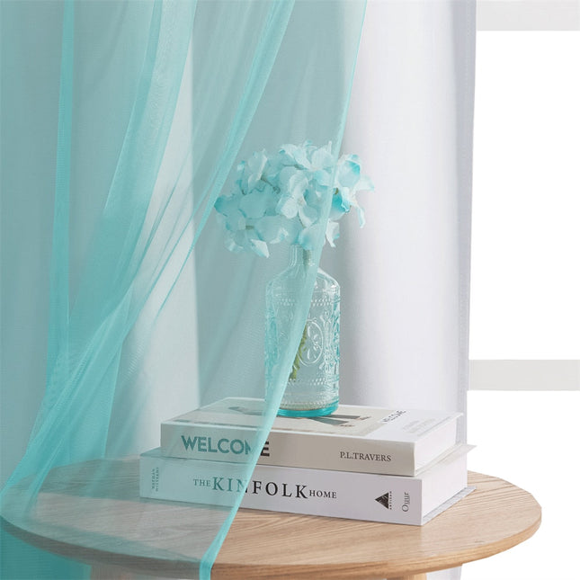 Zaciemniająca zasłona ombre z woalem