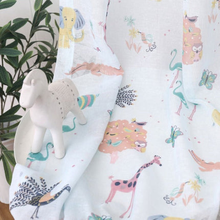 Pastelowa firanka dla dziecka w sowy