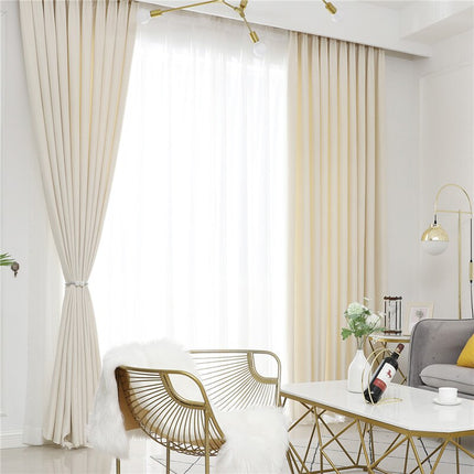 Elegancka beżowa zasłona do salonu