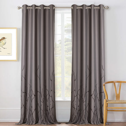 Nowoczesna zasłona w gałązki do sypialni