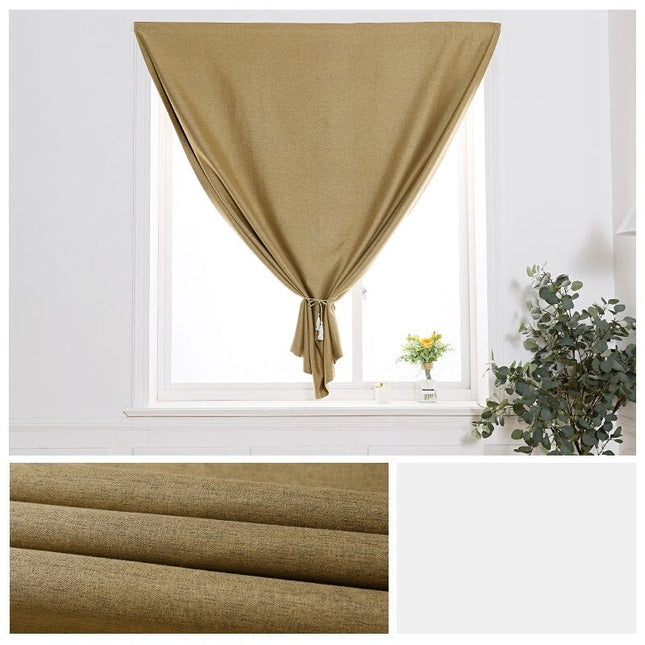 Krótka zasłona wiązana w stylu rustykalnym