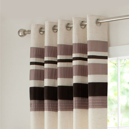 Nowoczesna zasłona w brązowe pasy