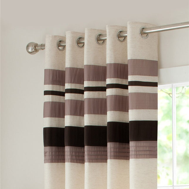 Nowoczesna zasłona w brązowe pasy
