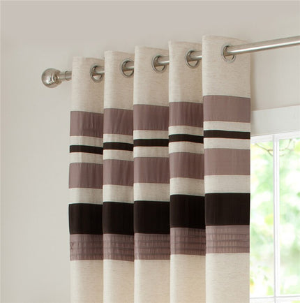 Nowoczesna zasłona w brązowe pasy