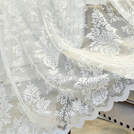 Elegancka firana koronkowa w kwiaty