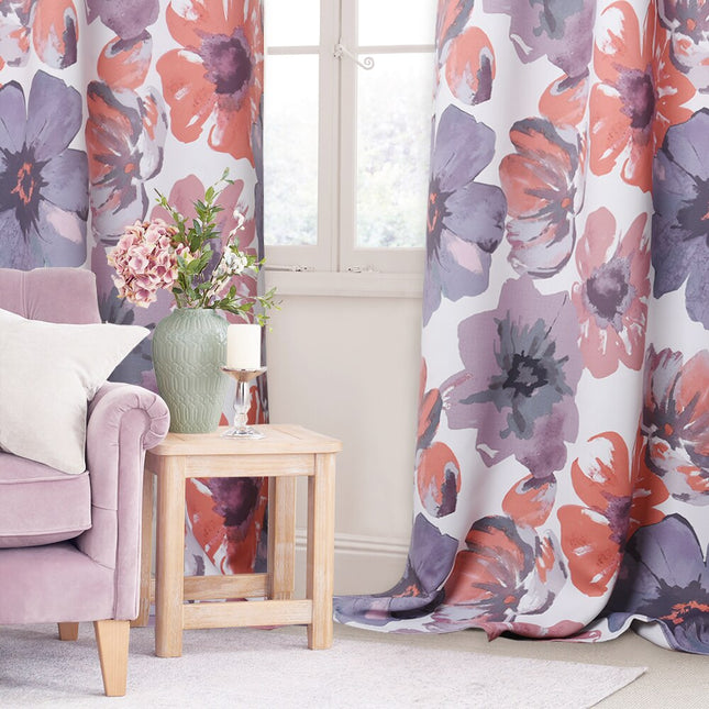 Zasłona w kolorowe akwarelowe kwiaty