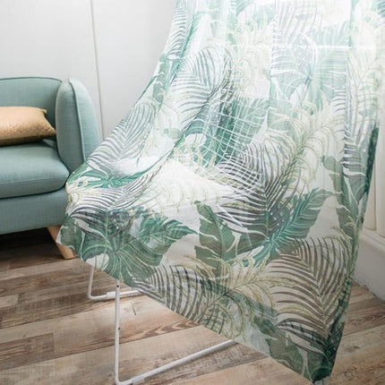 Firana w tropikalne liście palmy