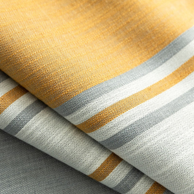 Zasłona w żółto-szare pasy nowoczesna