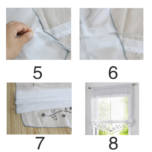 Wiązana zazdrostka kuchenna z haftem