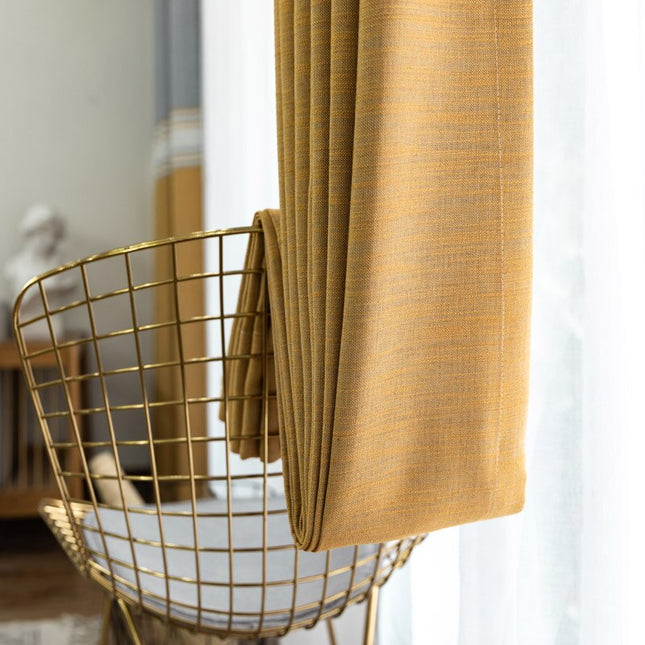 Zasłona w żółto-szare pasy nowoczesna
