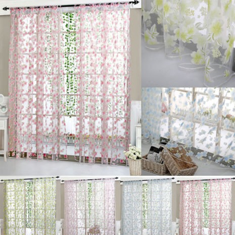 Firana woalowa w opadające kwiaty