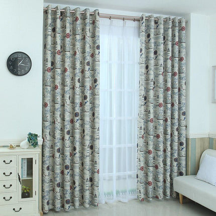 Zasłona zaciemniająca w motywy morskie.