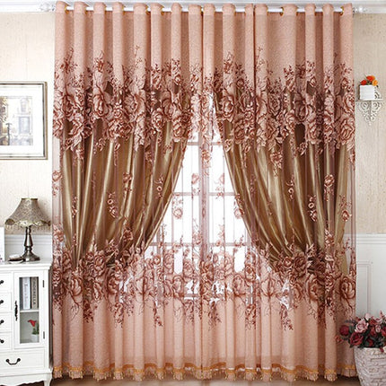 Firana woalowa w duży kwiatowy wzór