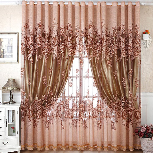 Firana woalowa w duży kwiatowy wzór