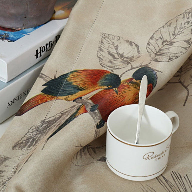 Zasłona w ptaki w stylu vintage