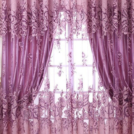 Firana woalowa w duży kwiatowy wzór